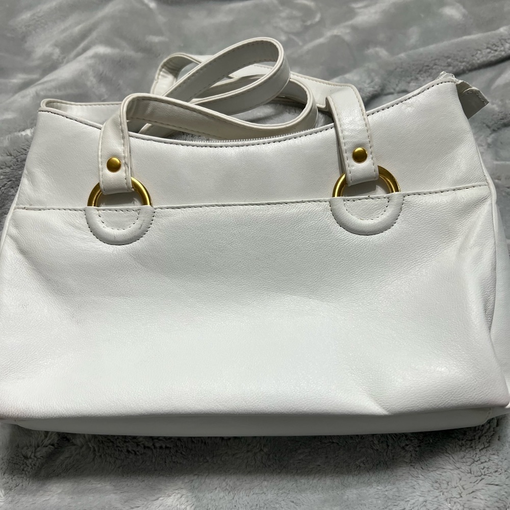 Vintage White Leather Handbag